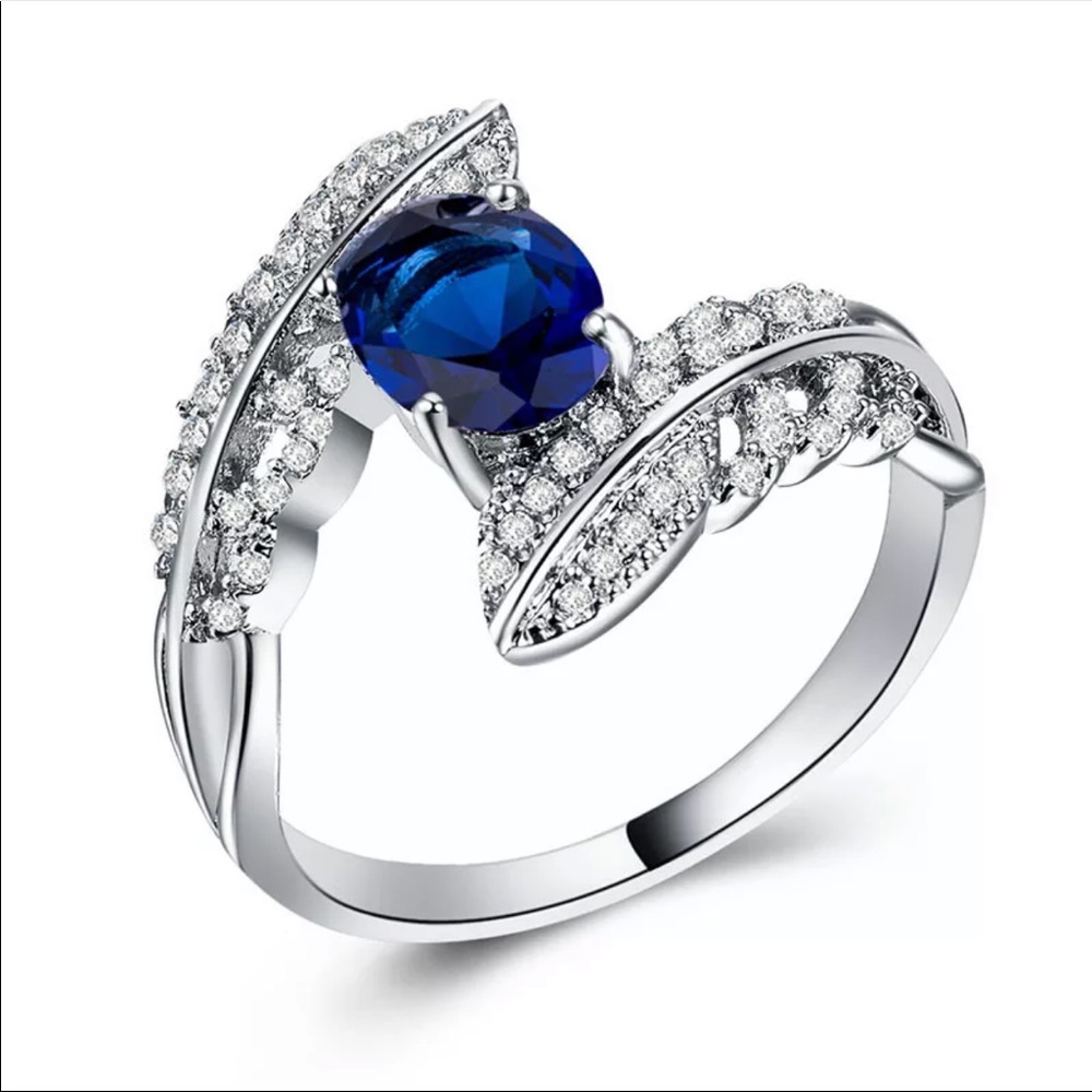 New Hot Silver Marquise Cut Women’s Sapphire Ring